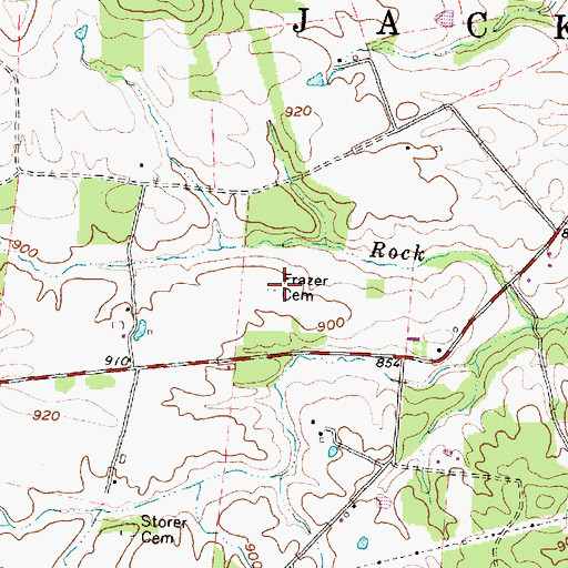 Topographic Map of Frazer Cemetery, OH