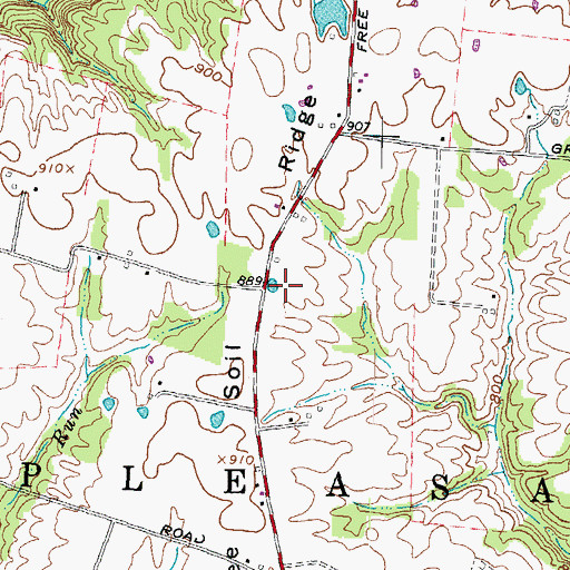 Topographic Map of Free Soil Ridge, OH