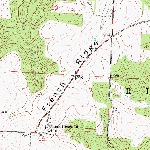 Topographic Map of French Ridge, OH