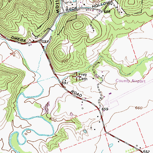 Topographic Map of Frey Cemetery, OH