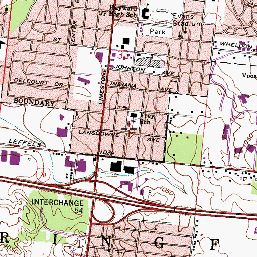 Topographic Map of Frey School, OH