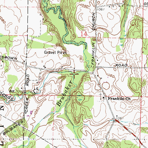 Topographic Map of Friends Creek, OH