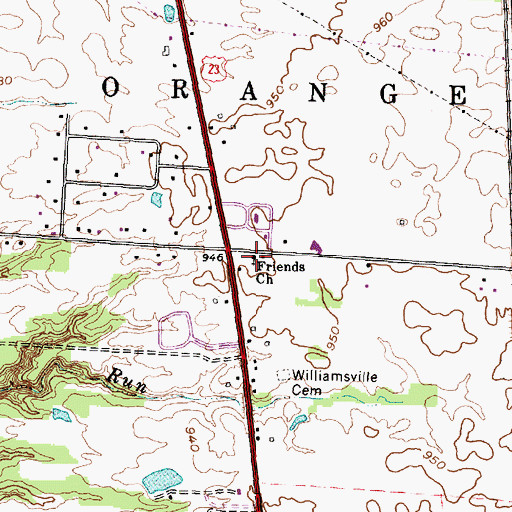 Topographic Map of Friends Church, OH