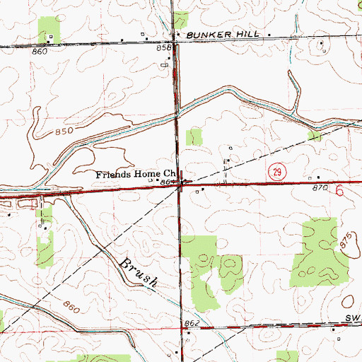 Topographic Map of Friends Home Church, OH