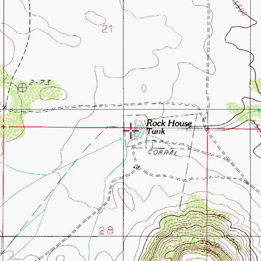 Topographic Map of Rock House Tank, AZ