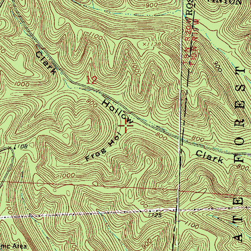 Topographic Map of Frog Hollow, OH