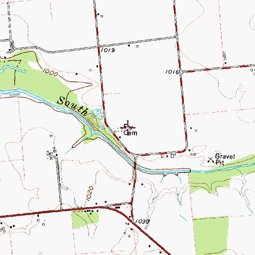Topographic Map of Fry Cemetery, OH