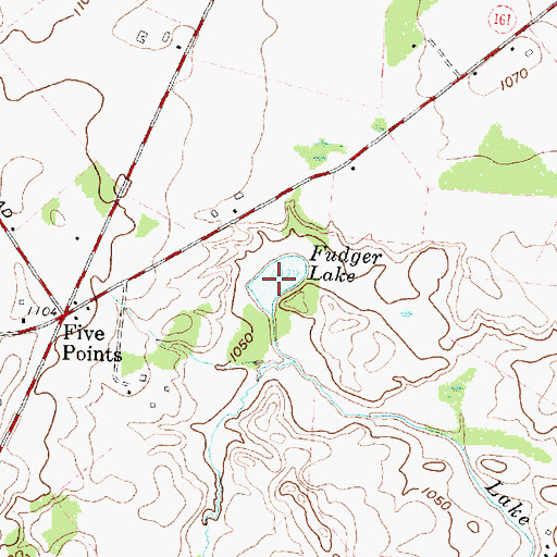 Topographic Map of Fudger Lake, OH