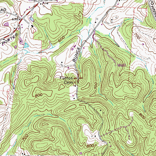 Topographic Map of Fulton Cemetery, OH