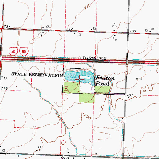 Topographic Map of Fulton Pond, OH