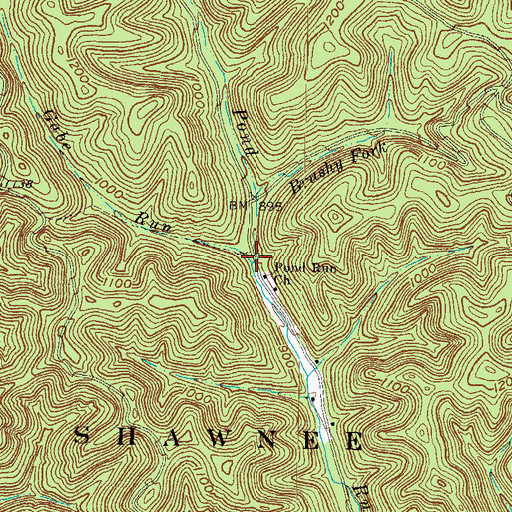 Topographic Map of Gabe Run, OH
