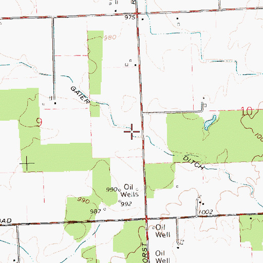 Topographic Map of Gaier Ditch, OH