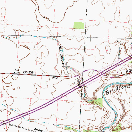 Topographic Map of Galbreath Ditch, OH