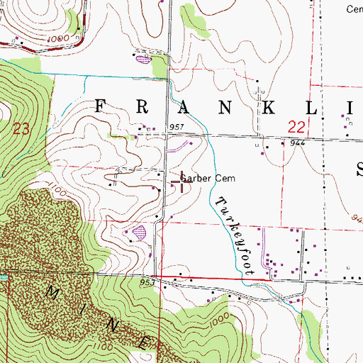 Topographic Map of Garber Cemetery, OH