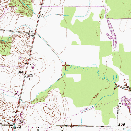 Topographic Map of Garden Creek, OH