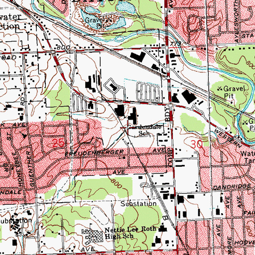 Topographic Map of Gardendale School (historical), OH