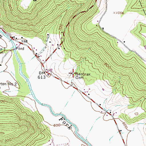Topographic Map of Gardner Cemetery, OH