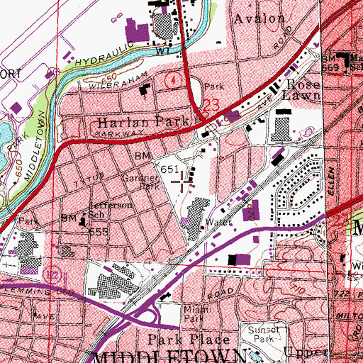 Topographic Map of Gardner Park, OH