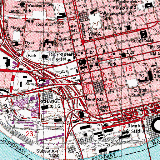Topographic Map of Garfield Park, OH