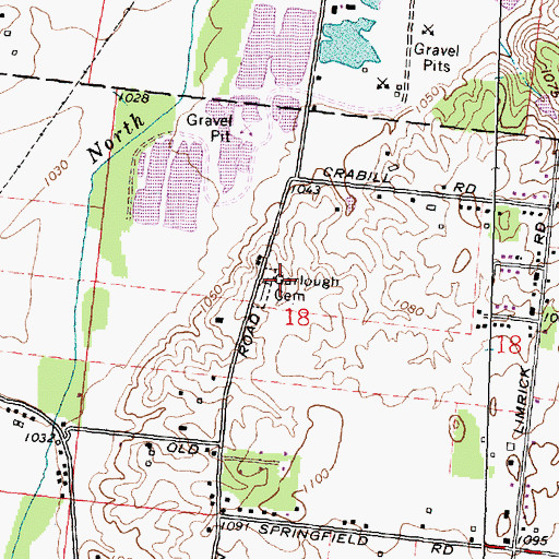 Topographic Map of Garlough Cemetery, OH