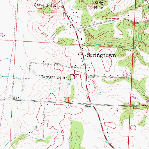 Topographic Map of Garnger Cemetery, OH