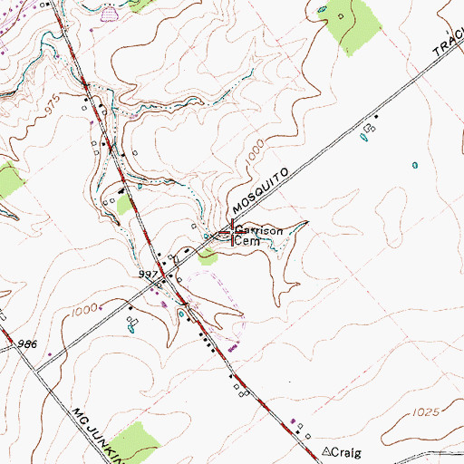Topographic Map of Garrison Cemetery, OH