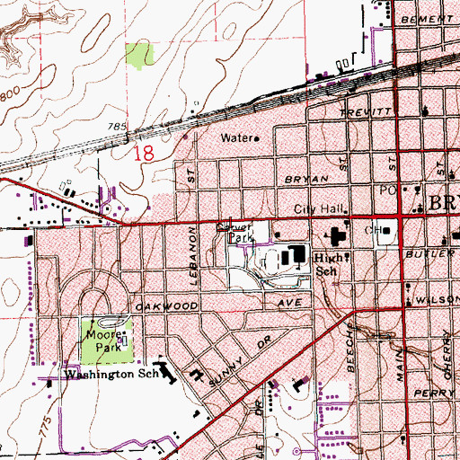 Topographic Map of Garver Park, OH