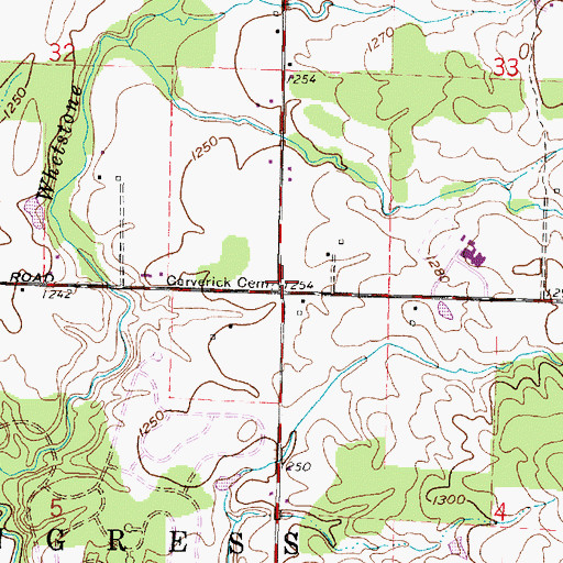 Topographic Map of Garverick Cemetery, OH