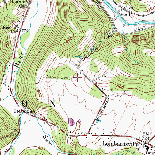 Topographic Map of Garvin Cemetery, OH