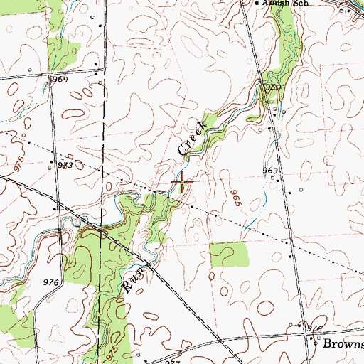 Topographic Map of Garwood Run, OH
