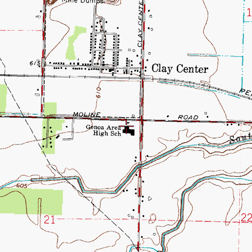 Topographic Map of Genoa Area High School, OH