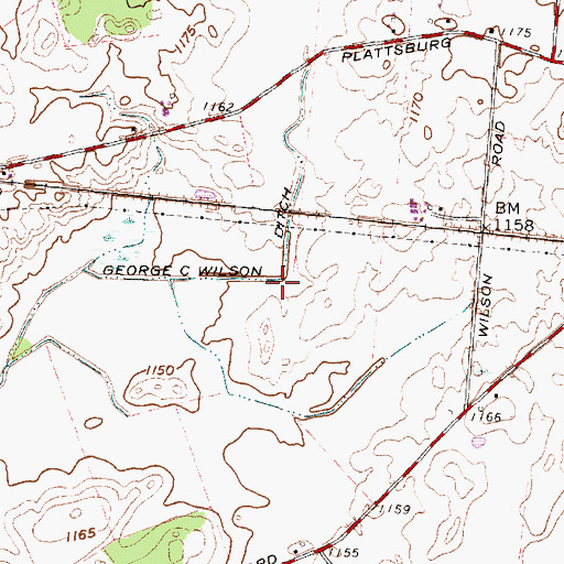 Topographic Map of George C Wilson Ditch, OH