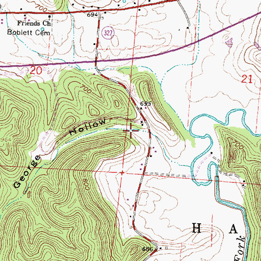 Topographic Map of George Hollow, OH