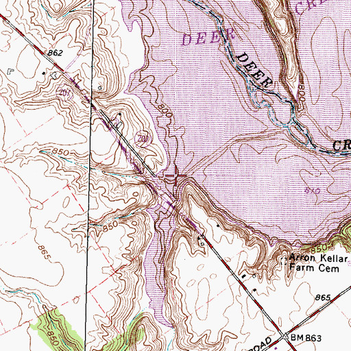 Topographic Map of Georges Run, OH