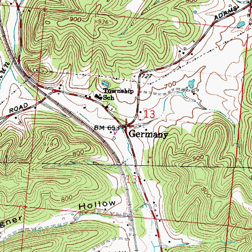 Topographic Map of Germany, OH