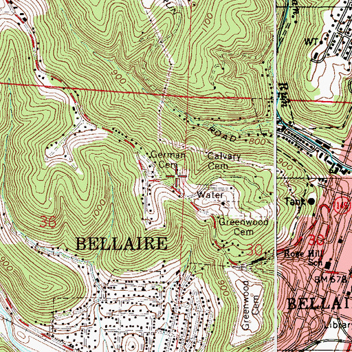 Topographic Map of German Cemetery, OH