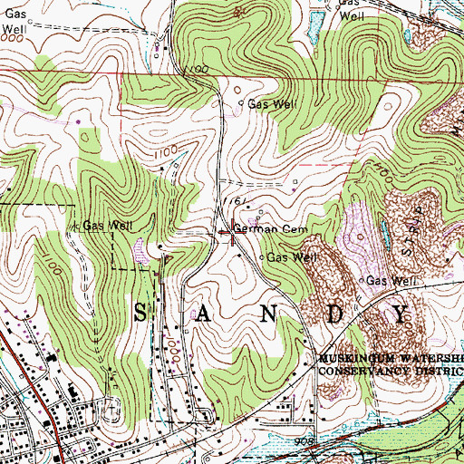 Topographic Map of German Cemetery, OH