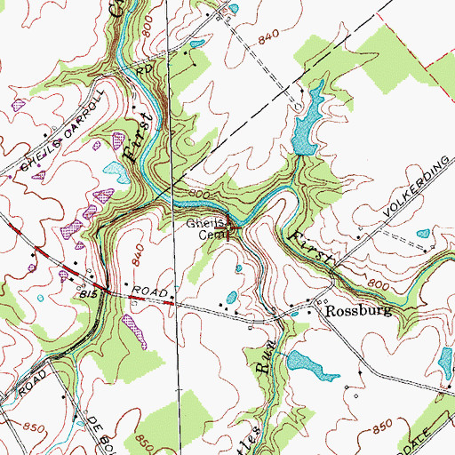 Topographic Map of Gheils Cemetery, OH
