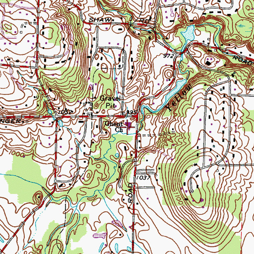 Topographic Map of Ghent Christian Church, OH