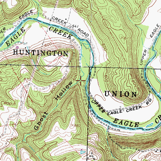 Topographic Map of Ghost Hollow, OH