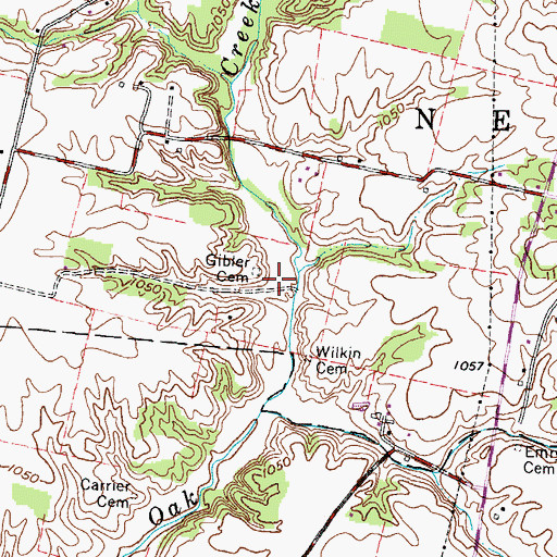Topographic Map of Gibler Cemetery, OH