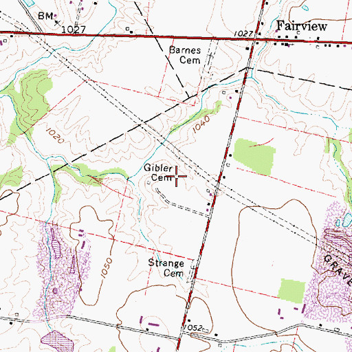 Topographic Map of Gibler Cemetery, OH