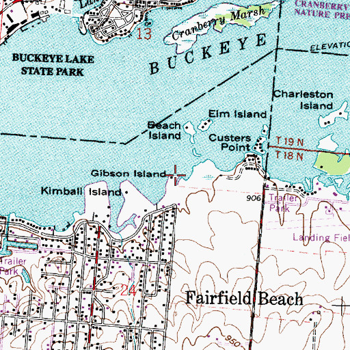 Topographic Map of Gibson Island, OH