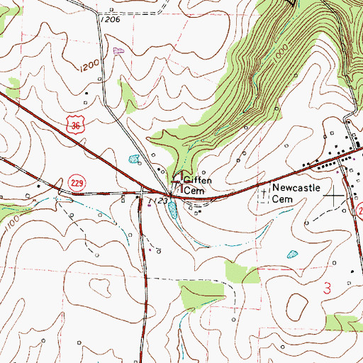 Topographic Map of Giffen Cemetery, OH
