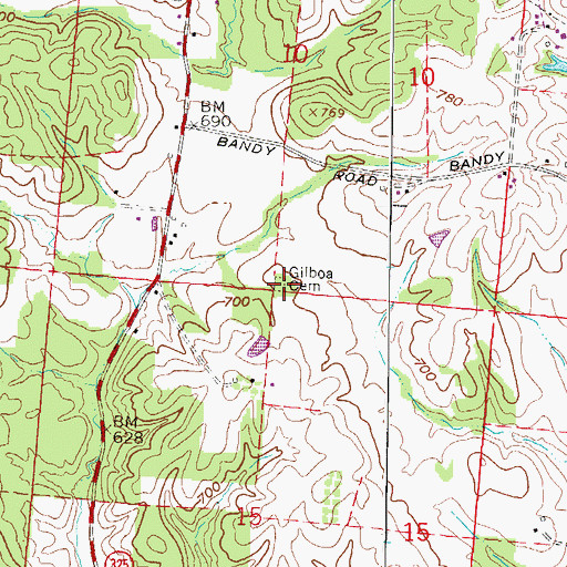 Topographic Map of Gilboa Cemetery, OH