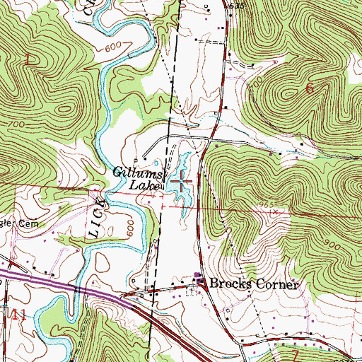 Topographic Map of Gillums Lake, OH