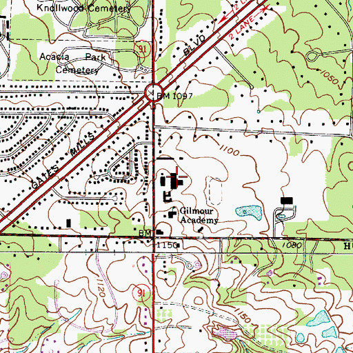 Topographic Map of Gilmour Academy, OH