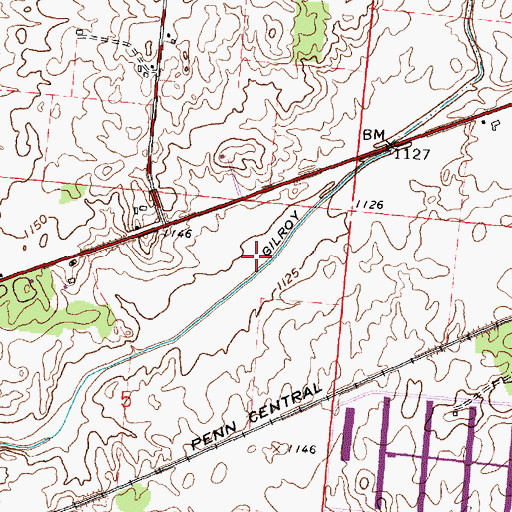 Topographic Map of Gilroy Ditch, OH
