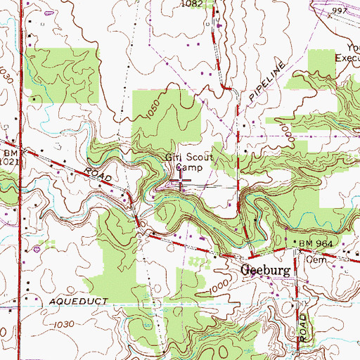 Topographic Map of Girl Scout Camp, OH