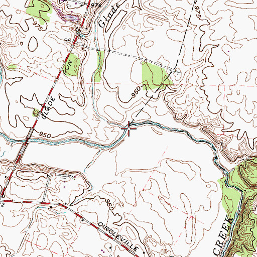 Topographic Map of Glade Run, OH